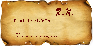 Rumi Miklós névjegykártya